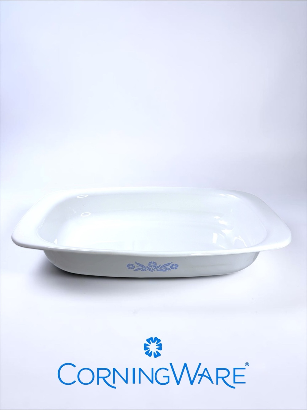 Corning Ware Blue Cornflower P-21 Open Roaster Lasagna Cake Baking Pan 15x10x2